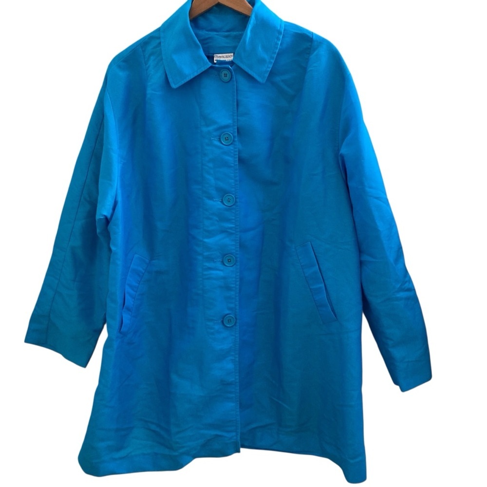 Vintage Atlantic Beach Blue Windbreaker-Style Coat – Made in USA – Women’s 1X